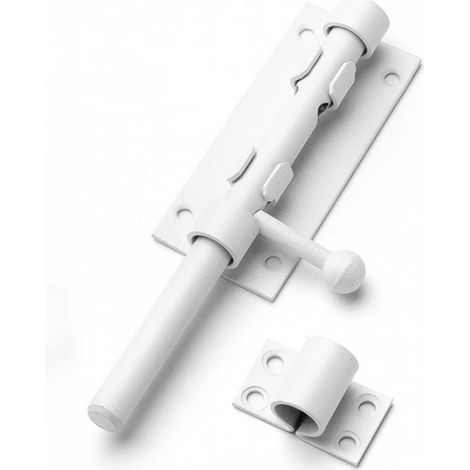Serrure de porte en acier inoxydable, verrou à coulisse, verrou de sécurité coulissant (blanc)