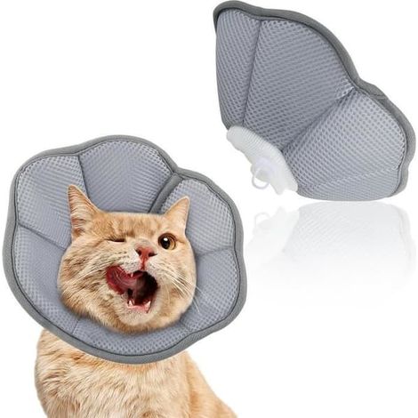 SABIR-Collier ajustable pour chat, collier anti-léchage, collier de récupération pour chat, collier anti-morsure (M) (1/4)