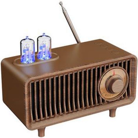 Radio Retro - Bluetooth 5.0 - FM AM SW - Lecteur MP3 USB/TF Carte - Portable 157 x 85 x 120 mm - Bois Jaune - 1 Pièce (1/5)