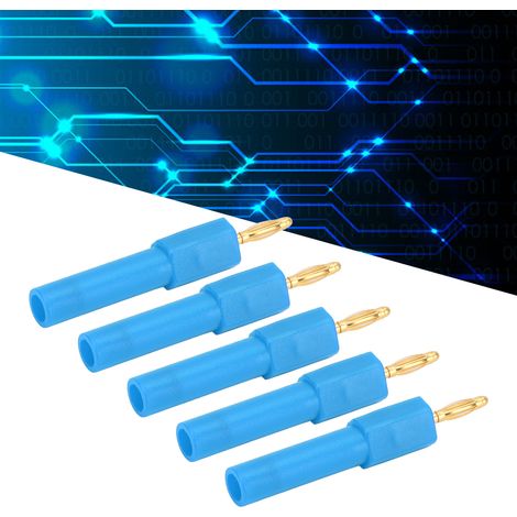 J.20011 2mm Stecker auf 4mm Buchse Bananenadapter, verkauft in 5er-Packs, blau. (1/5)