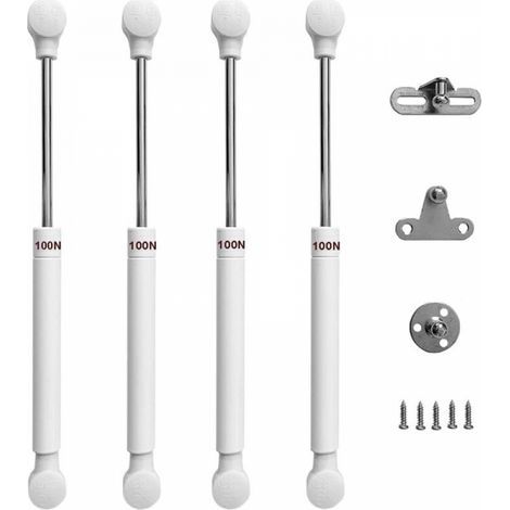 Lot de 4 Porte Armoire de Cuisine Vérin à Gaz 100N Relevable Ressorts à Gaz Rester Charnière Amortisseur Pistons Pneumatique Soutien pour Levage Portes Meuble (1/5)