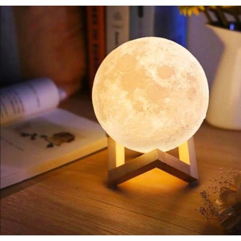 Lampadaire Lune 3D multicolore, veilleuse décorative LED avec effet flottant, éclairage d'ambiance pour chambre, salon ou bureau, globe céleste changeant de couleur, idéal cadeau, sans fil, rechargeab (1/3)