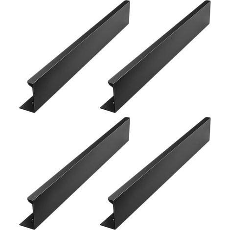 Boutons de meuble noirs, lot 4, poignées tirage invisibles 80 mm (1/5)