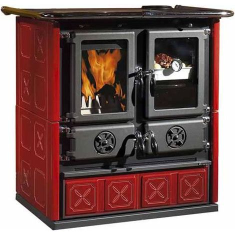 Stufa cucina a legna in ghisa NORDICA Rosetta BII 7,2 kW 206 mc liberty bordeaux (1/5)