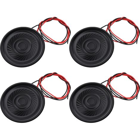 Set mit 4 Mini-Lautsprechern (36 mm, 8 Ω, 1 W) mit 10 cm Kabel für Türklingeln, MP3-Player, Alarmanlagen und Spielzeug. (1/5)
