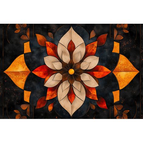 Alfombrilla magnética para radiador con diseño floral simétrico (1/5)