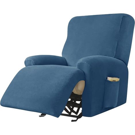 Housse de Canapé Antidérapante avec Poche Latérale, Protege de Meubles Lavable(Bleu Royal) (1/5)
