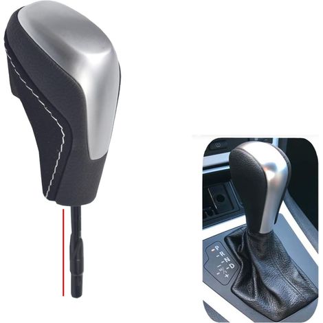 Pommeau de levier de vitesse automatique compatible avec BMW E90, E91, E92, E93, E36, E46, E39, E60, E61, E38, Z3, X5, E53, E81, E82, E87 et E84 (couleur argent – court) (1/4)
