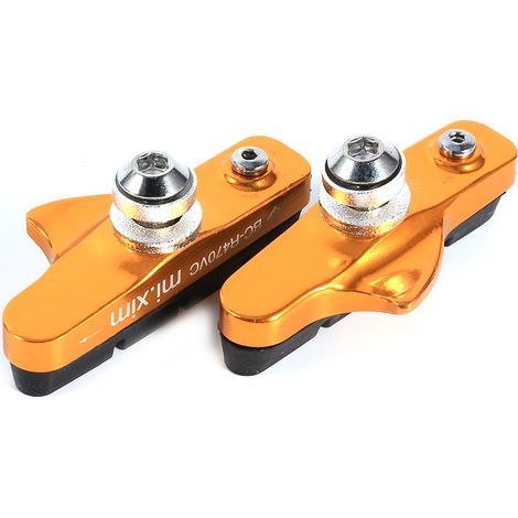 2 x Patins de frein en alliage d'aluminium pour vélo de route, style tiroir (dorés) (1/3)