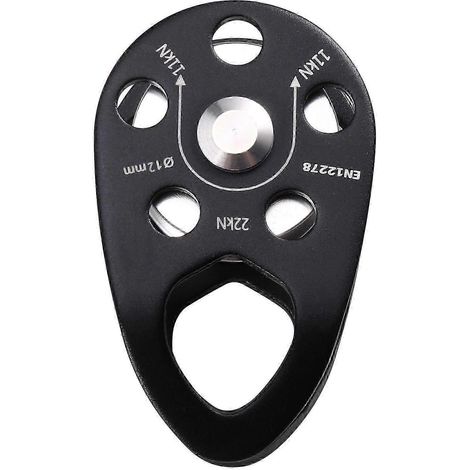Poulie mobile micro 22 kN, poulie simple à joues, compatible avec corde de 12 mm max., idéale pour l'escalade, le sauvetage et le levage - JXLGV (1/5)