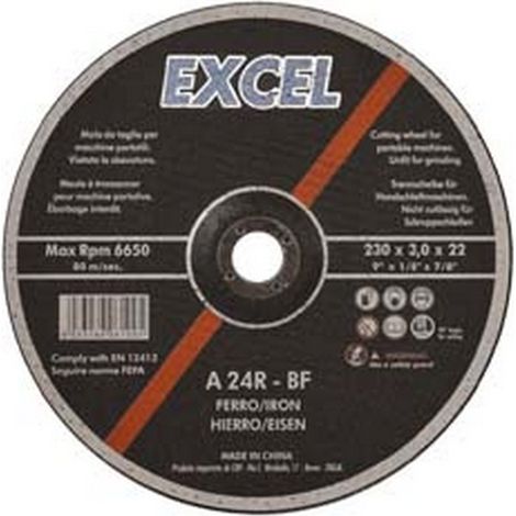 10PZ DISCHI TAGLIO CENTRO PIANO FERRO  MM.230  mm230x3,0 foro 22,2