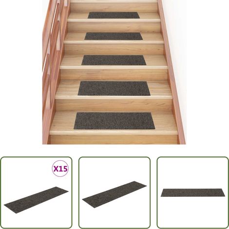 vidaXL Selbstklebend -  Stufenmatten Selbstklebend 15 Stk. 76x20 cm Anthrazit Rechteckig (1/5)
