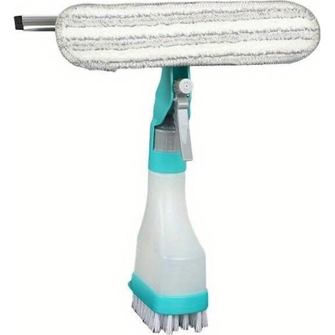 Cette brosse de nettoyage de vitres 4 en 1 est un outil multifonctionnel qui permet de gratter, d'essuyer, de frotter et de vaporiser – un outil de nettoyage domestique créatif.
