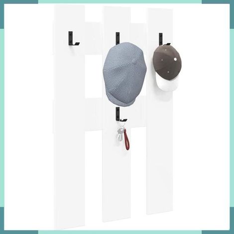Porte-manteau mural - 874499 - Blanc - Bois d'ingénierie - 65 x 3 x 100 cm (1/5)