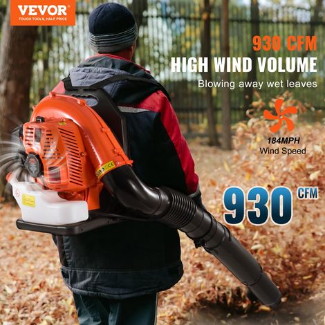 Souffleur de feuilles à essence, 79 CC, souffleur de neige à dos 2 temps, avec réservoir de carburant 3 L, volume d'air 930 CFM pou… (1/5)
