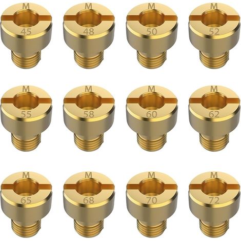 12 x M5 Vergaserdüsen, Hauptdüsensatz von 45 bis 72, Messing-Vergaserdüsen für Dell'Orto PHBG/SHB (1/5)