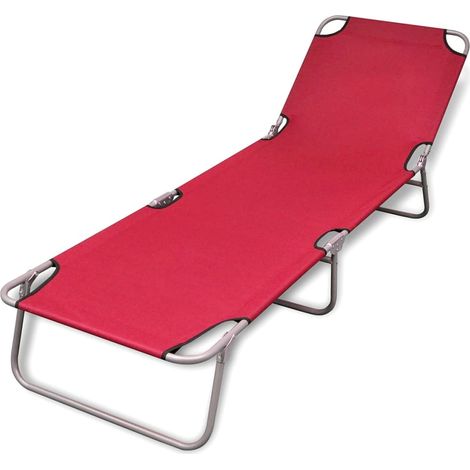 Lettino prendisole sedia a sdraio lettino prendisole letto da giardino mobili da giardino mobili da esterno pieghevoli acciaio verniciato a polvere rosso 020012798