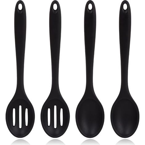 Antihaft-Reislöffel aus Silikon, 4-teiliges Küchenutensilien-Set, antihaftbeschichteter Servierlöffel aus Silikon zum Kochen. (1/5)