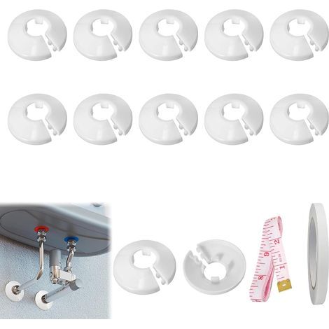 12 Rosettes, White, 16 mm, Plastic, Durable, Heating, Pipe (1/5)