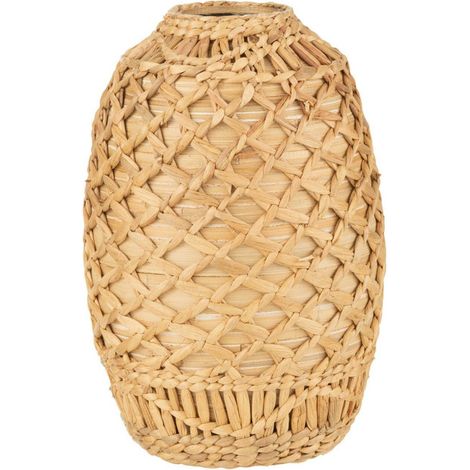 Vase Déco Tressé "Bambou" 37cm Naturel (1/2)