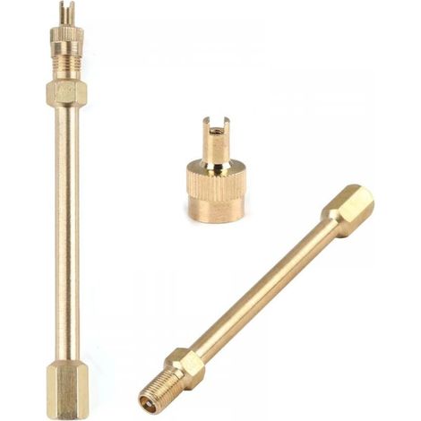 2pcs Extension de Valve Anti-Retour de 14 cm avec Démonte - obus - Air Pneu Valve Extension - Rallonge de Valve pour Pneu de Autos, Trottinettes, Camions, Vélos (1/5)