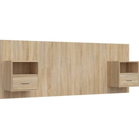 Maison Exclusive - Testiera Letto con Comodini in Legno Multistrato Rovere Sonoma