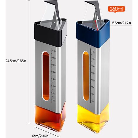 Vaporisateur d'huile rechargeable, distributeur d'huile et de vinaigre, flacon pulvérisateur avec graduations pour la cuisine et le barbecue (1/5)