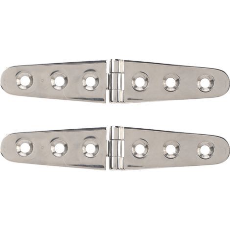Paire de charnières marines robustes en acier inoxydable 316 pour portes de bateau, grange ou portail, dimensions 152x30mm avec trous de fixation (1/5)