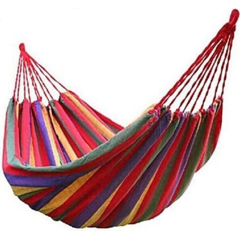Filiyano-Hamac portable en coton et toile de parachute. Respirant et portable, idéal pour les voyages et le camping. Pour lits doubles. Charge (1/5)