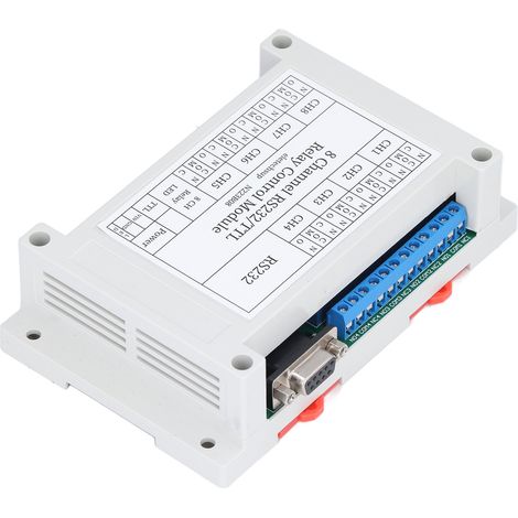 Module relais 8 voies N223B08 12V DC protocole UART commutateur télécommande série avec LED boîtier (1/5)