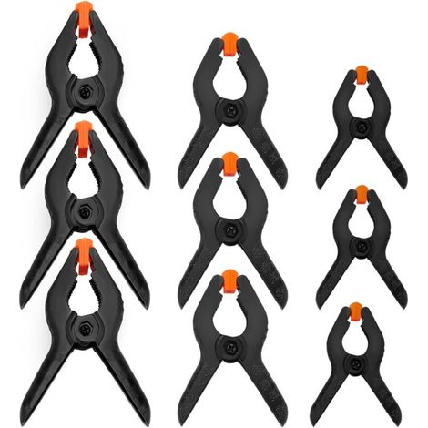 9 Stück 5cm 7cm 8cm Federklemme, Schwarze Federklemmen aus Nylon-Kunststoff, für DIY-Projekte, Fotostudios (1/5)