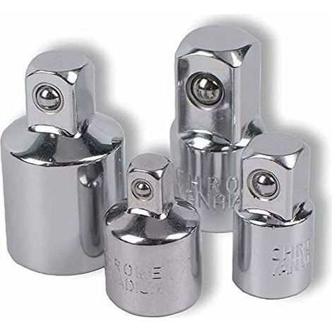 4pcs Adaptateur à Cliquet Adaptateur Douille Cliquet 1/2 à 3/8-3/8 à 1/2-1/4 à 3/8-3/8 à 1/4 Réducteur de Douille pour Douilles et Embouts (1/5)