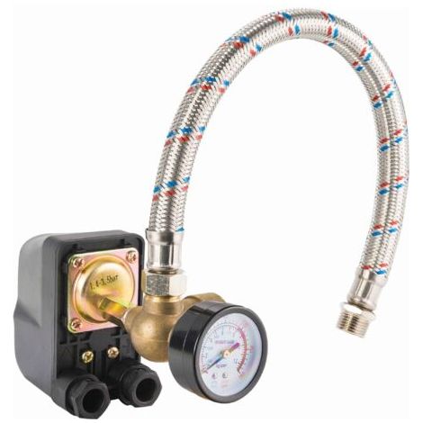 Soupape de compresseur d'air Petit régulateur de soupape de commande de pressostat de compresseur d'air avec jauges Bluedeer