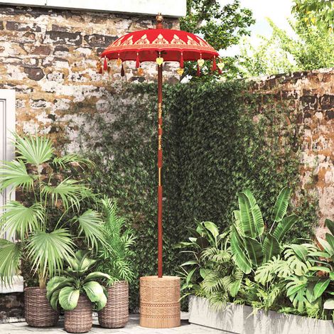 vidaXL Parasol balinais Rouge 125 x 125 x 260 cm (1/5)