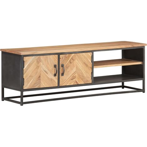 Meuble TV 120x30x40 cm en bois d'acacia massif