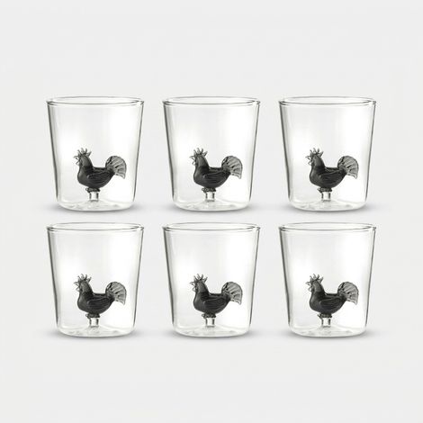 Set 6 bicchieri in vetro artigianali Cocò Noir (1/2)