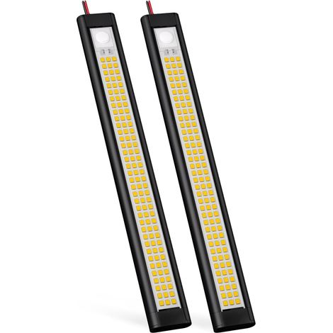 12V LED Camper Light - 12 Volt Camping Lights, 12V 4000K Lighting for Car, Van, Caravan, Boat (Pack of 2, Black) (1/5)