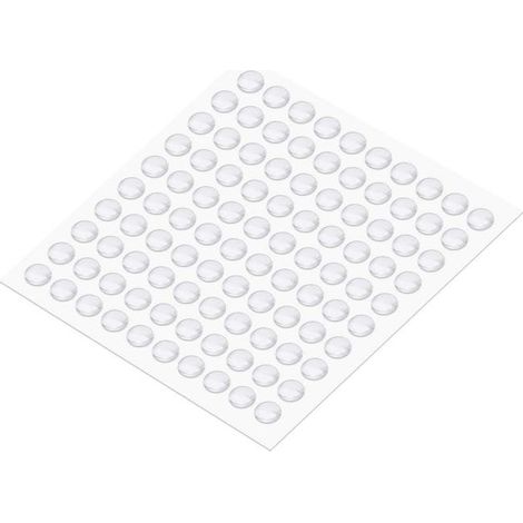 Confezione da 500 fermaporta autoadesivi, con cuscinetto protettivo in gomma trasparente, antiurto e fonoassorbente (8 x 3 mm) (1/4)