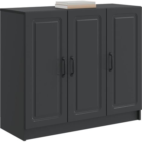 Maison La Vie - Buffet Salon Moderne - Meuble de rangement - Noir 89 x 34,5 x 77 cm Bois d'ingénierie bu4973 (1/5)