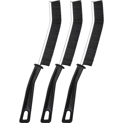 Brosse à Joints Poils Durs - 3 Pièces pour Nettoyage Profond Salle de Bain et Cuisine, Brosse Joint Carrelage et Fissures (Noir) (1/5)