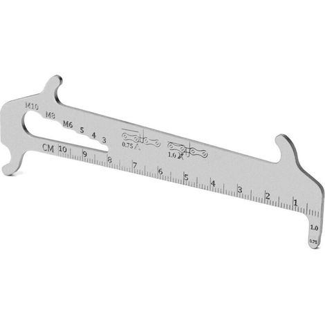 Lntyq 1 Pièce Jauge De Chaîne De Vélo, Chaîne De Vélo Outil Indicateur, Mesure d'usure Rapide Et Facile pour Vélo, Acier Inoxydable (1/5)