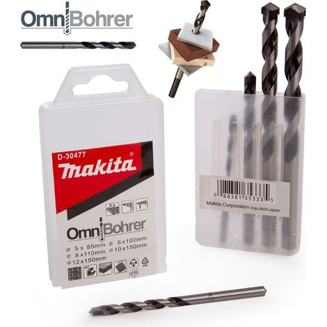 Makita D-30477 Omnibohrer Performance Multi Purpose Drill Bit Set 5 6 8 10 12mm