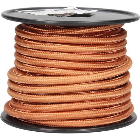 Câble textile lisse 10M (2x0.75mm) Bronze