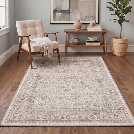 Tapis Salon Vintage 160x230cm Lavable en Machine Rug (1/5)