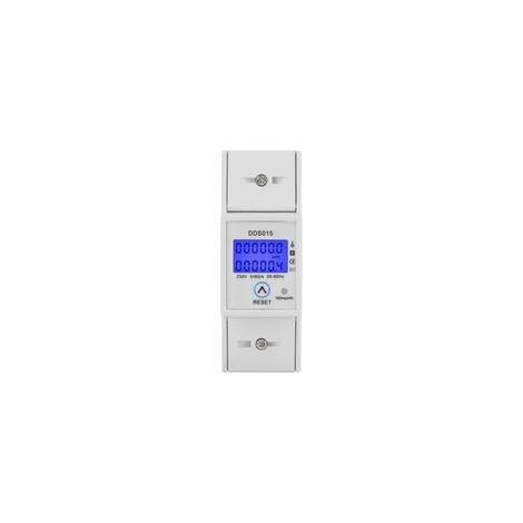 Compteur d'Énergie Monophasé de Rétroéclairage LCD, Compteur KWh Montage sur Rail DIN DDS015, Mètre Watt (230V 5-80A 50Hz)