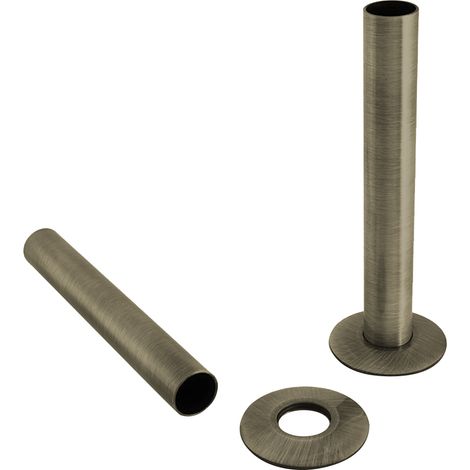 180mm Radiator Valve Pipes and Collars Easy Fit Packs Plumbing Tubes Brass Antique Brass