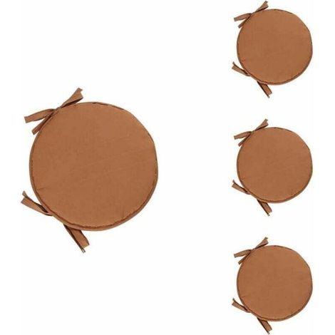 Lot de 4 Coussins Ronds pour Chaises de Salle à Manger avec Cordon de Serrage 38cm