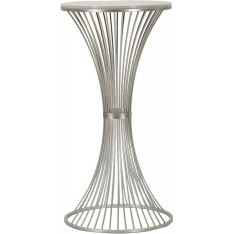 Tavolino alto con piano in marmo e metallo Funnel 100