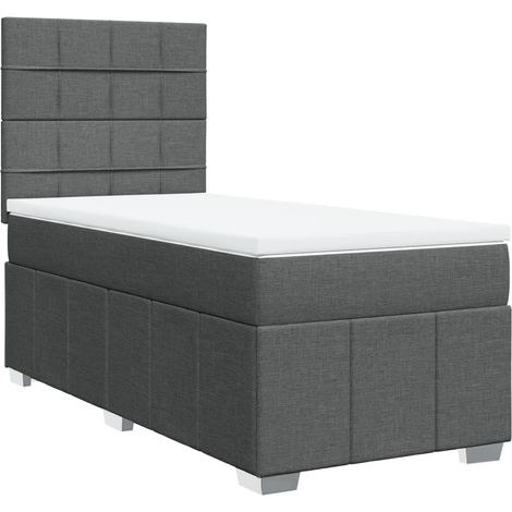 Maison Exclusive - Giroletto a Molle con Materasso Grigio Scuro 90x190 cm Tessuto (1/5)