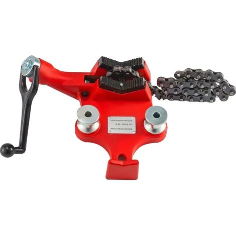 Alicates para cadenas de tornillo, hierro fundido resistente, mordazas recubiertas de neopreno, color rojo. (1/2)